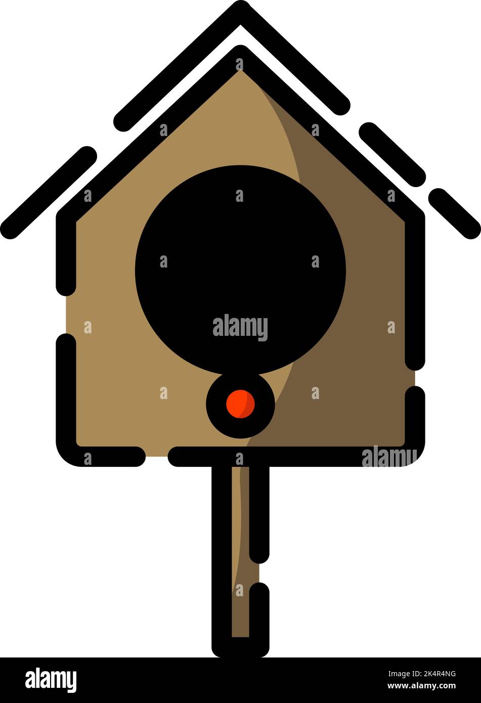 Garten Vogelhaus, Illustration, Vektor auf weißem Hintergrund. Stock Vektor