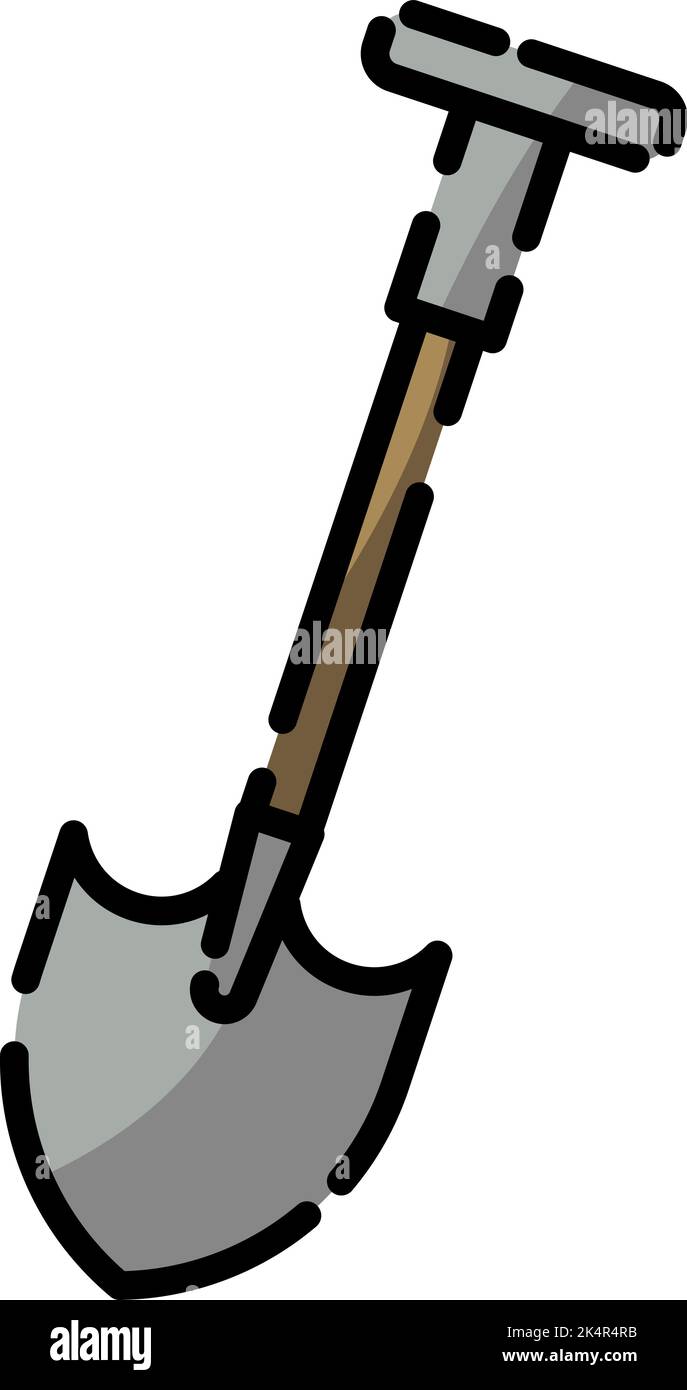 Gartenschaufel, Illustration, Vektor auf weißem Hintergrund. Stock Vektor