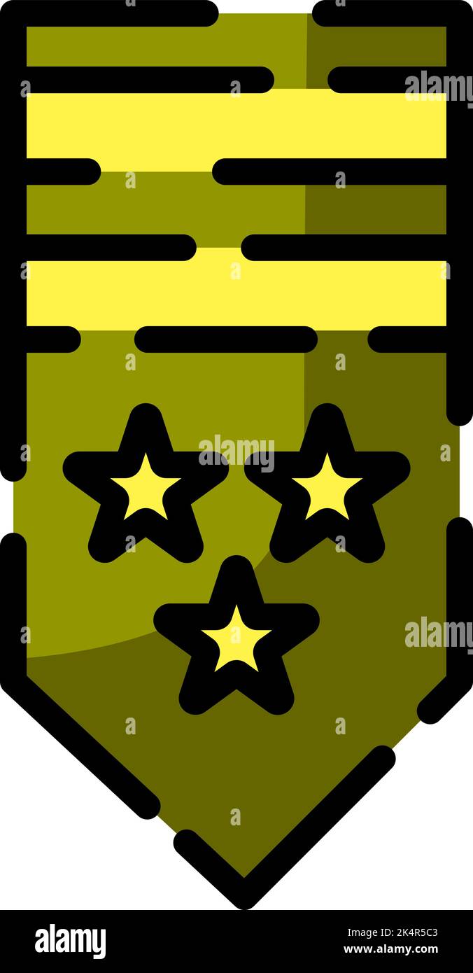 Militärstern, Illustration, Vektor auf weißem Hintergrund. Stock Vektor
