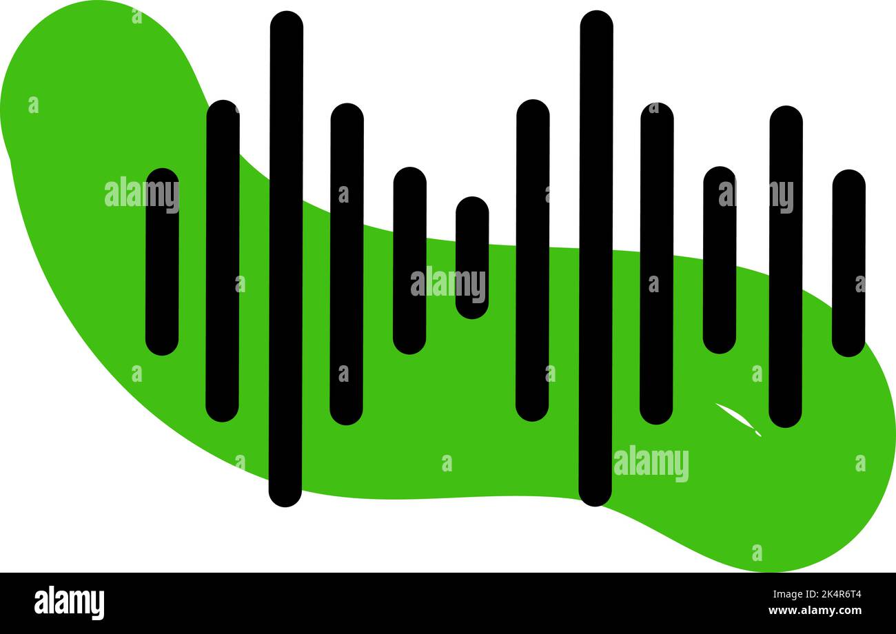 Musikwellen, Illustration, Vektor auf weißem Hintergrund. Stock Vektor