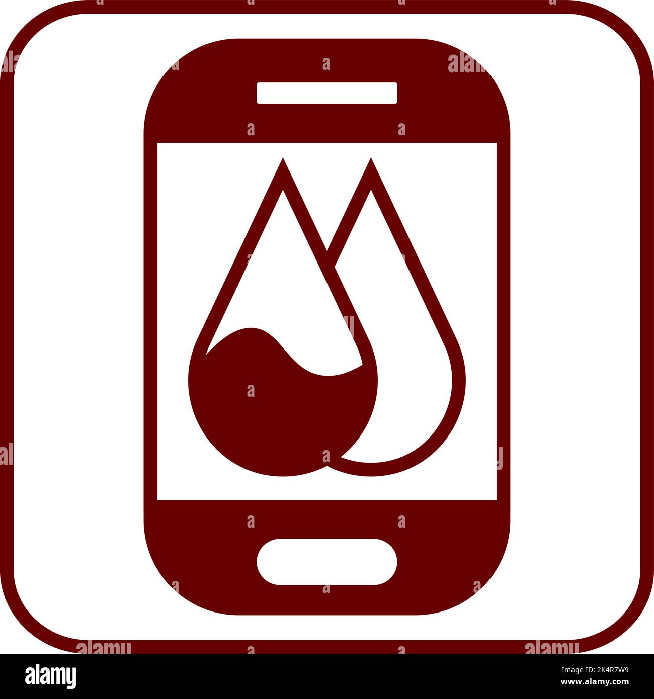 Menstruations-App, Illustration, Vektor auf weißem Hintergrund. Stock Vektor