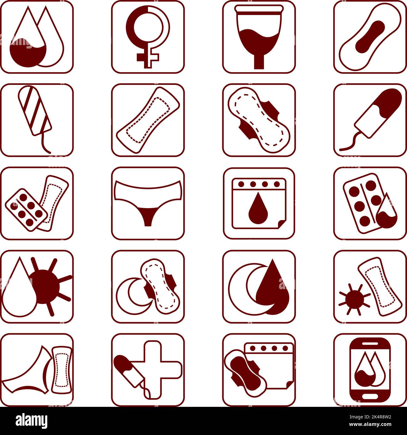 Menstuationswoche, Illustration, Vektor auf weißem Hintergrund. Stock Vektor