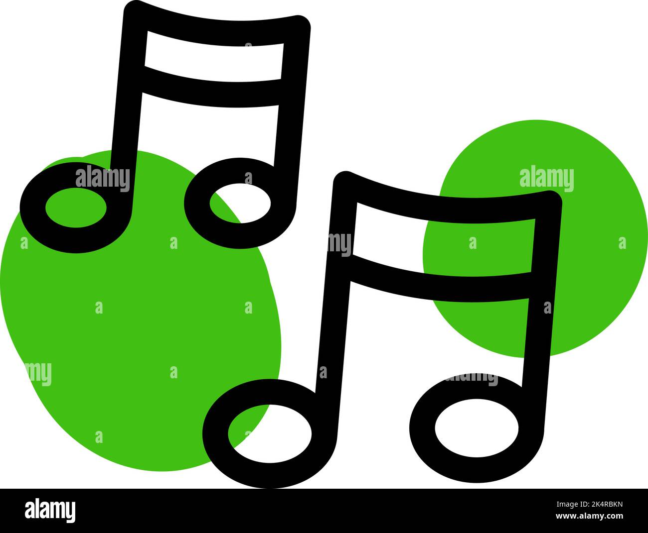 Zwei Noten, Illustration, Vektor auf weißem Hintergrund. Stock Vektor