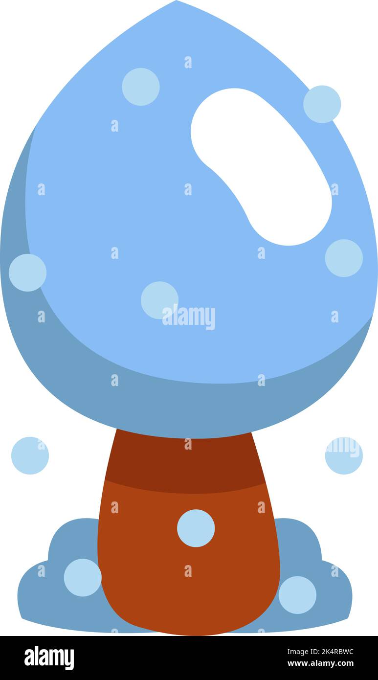 Baum mit Schnee bedeckt, Illustration, Vektor auf weißem Hintergrund. Stock Vektor