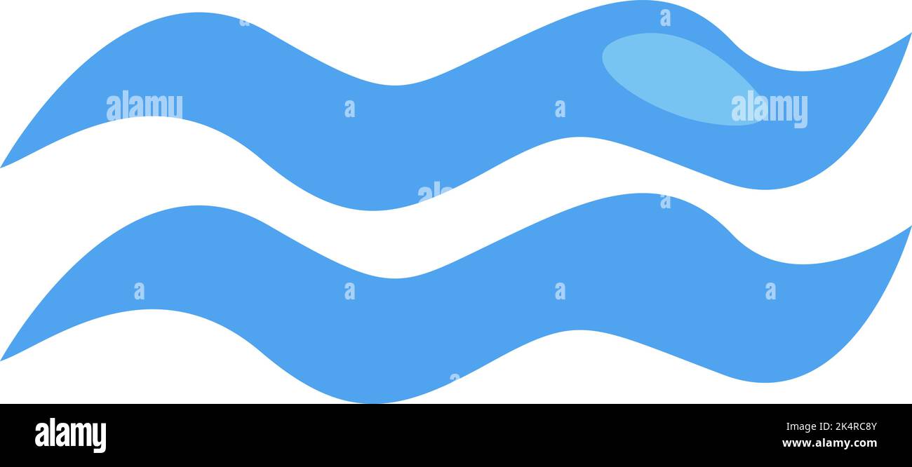 Meereswellen, Illustration, Vektor auf weißem Hintergrund. Stock Vektor