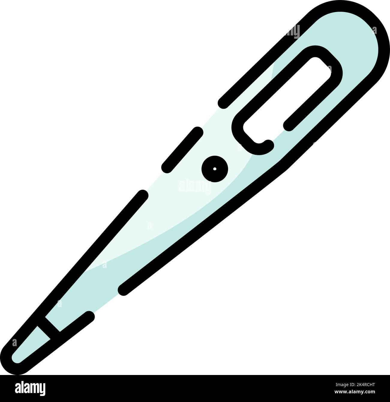 Corona-Virus-Thermometer, Illustration, Vektor auf weißem Hintergrund. Stock Vektor