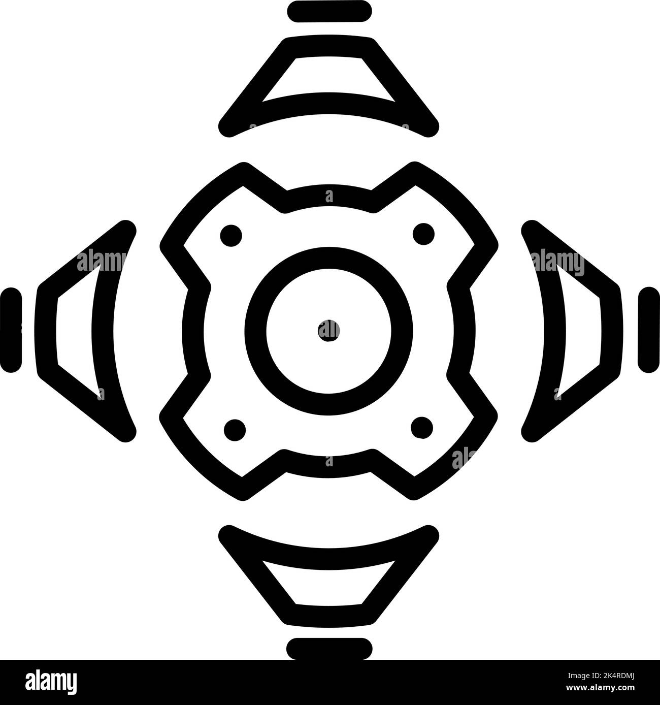 Küchentisch und Stühle, Illustration, Vektor auf weißem Hintergrund. Stock Vektor