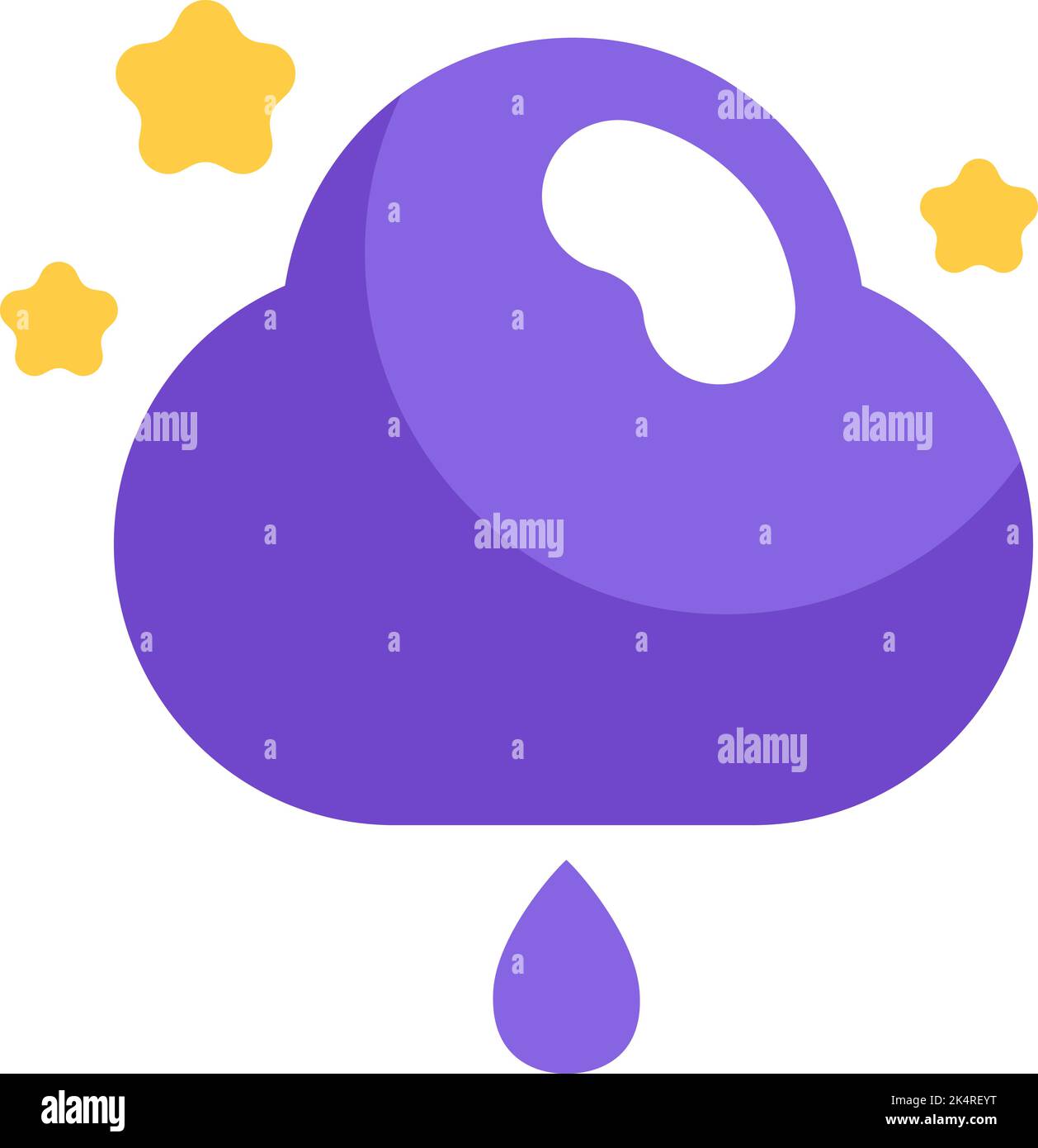 Leichte Regenwolke mit Sternen, Illustration, Vektor auf weißem Hintergrund. Stock Vektor