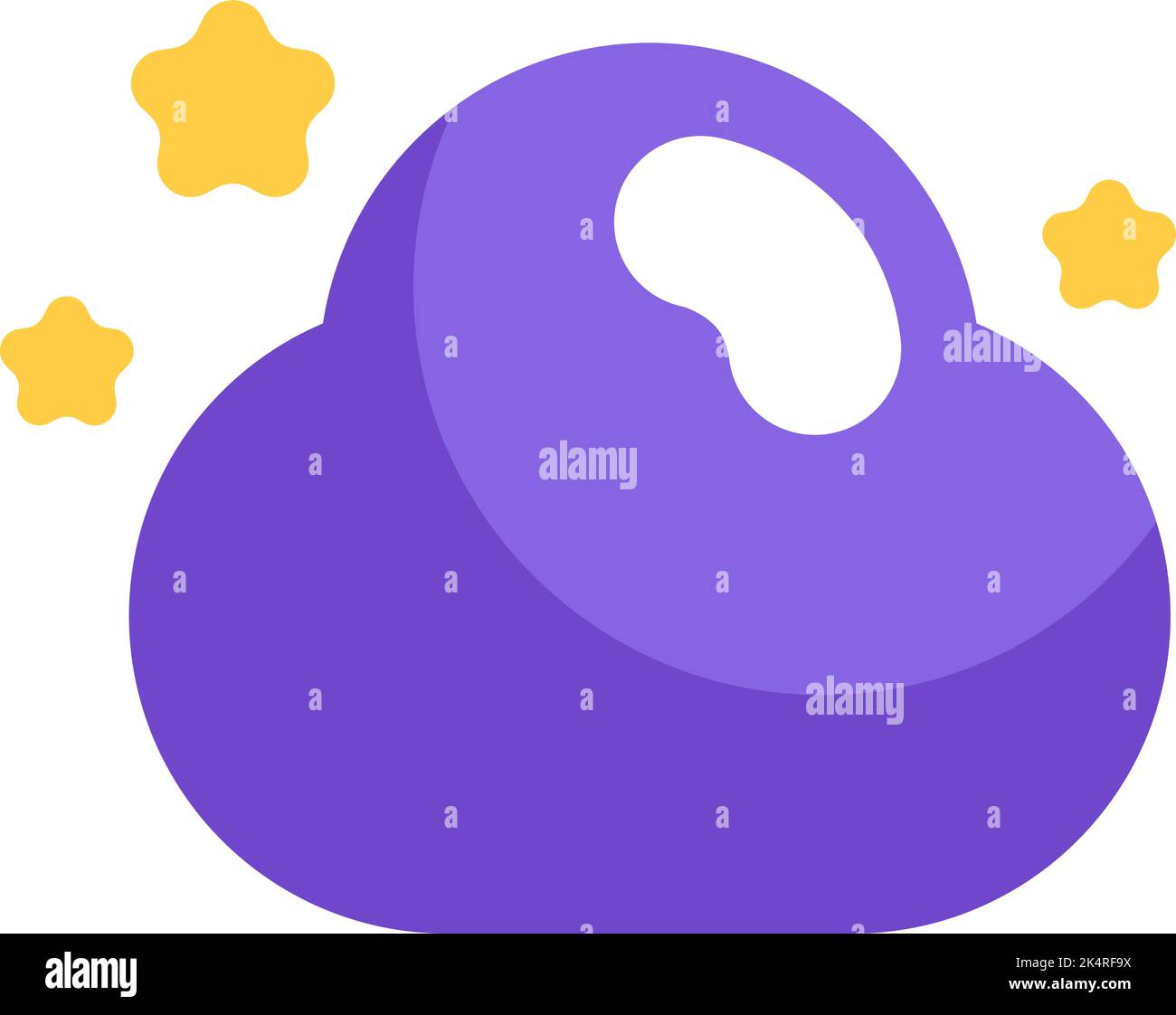 Nachtwolke mit Sternen, Illustration, Vektor auf weißem Hintergrund. Stock Vektor