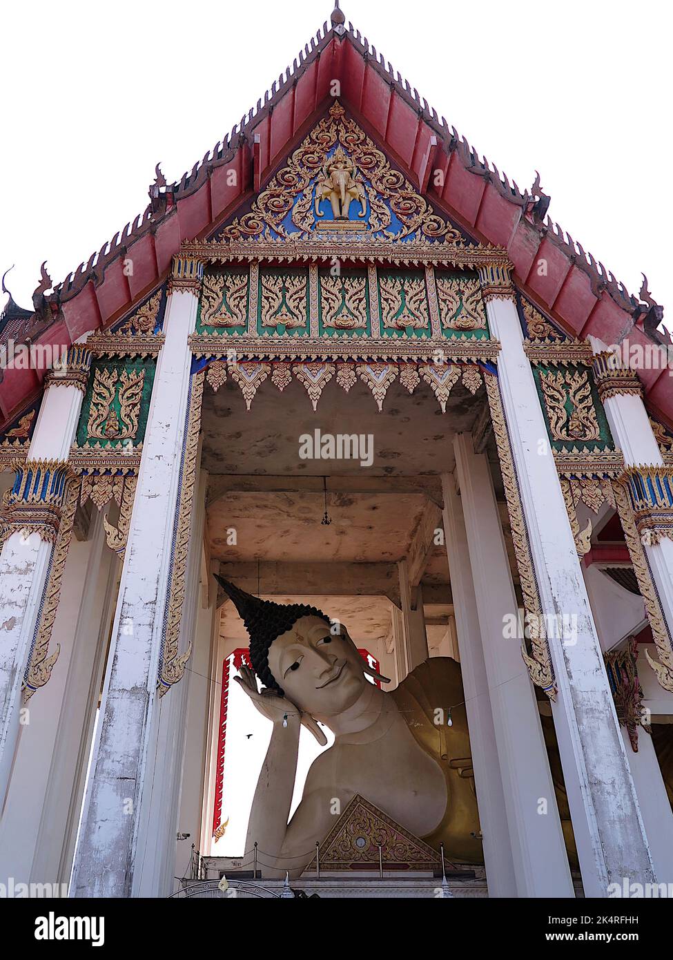 Das Reclining Buddha Bild im Wat hat Yai Nai ist das 3. größte seiner Art in der Welt, hat Yai, Thailand Stockfoto