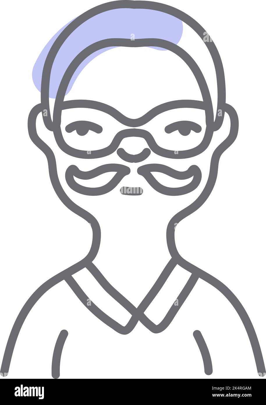 Mann mit Schnurrbart und Brille, Illustration, Vektor auf weißem Hintergrund. Stock Vektor