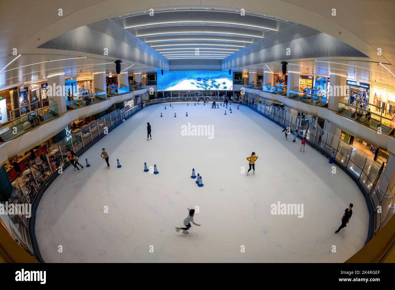 Eisbahn in einer Shopping Mall, hongkong, China. Stockfoto
