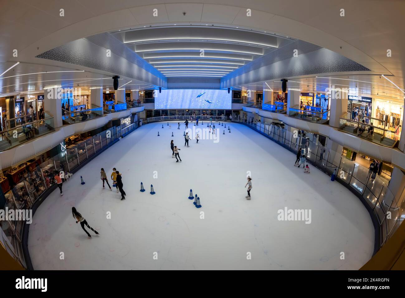 Eisbahn in einer Shopping Mall, hongkong, China. Stockfoto