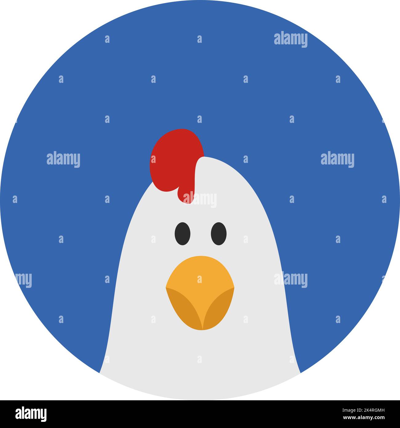 Weißes Huhn, Illustration, Vektor auf weißem Hintergrund. Stock Vektor