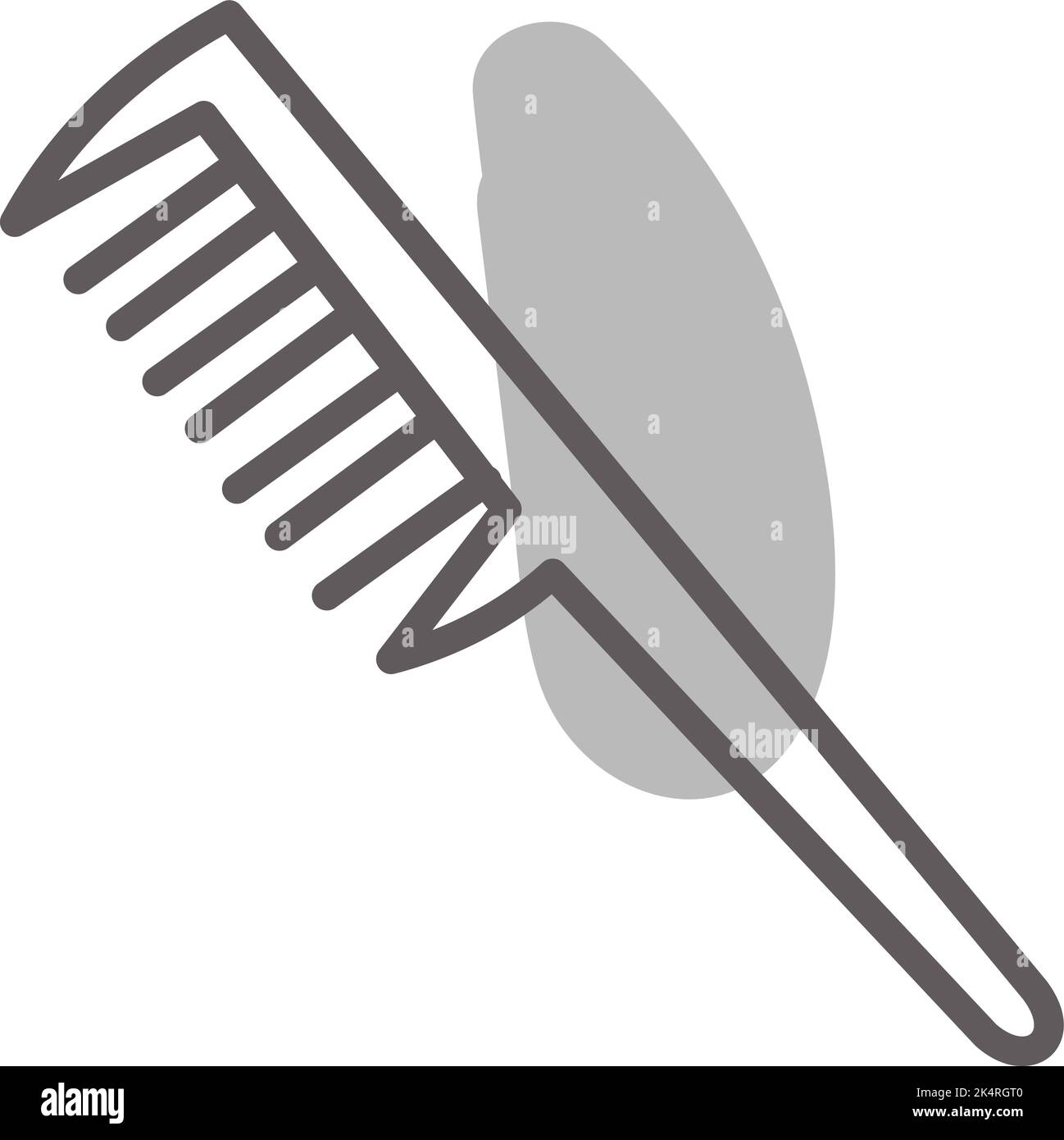 Dünner Haarkamm, Illustration, Vektor auf weißem Hintergrund. Stock Vektor