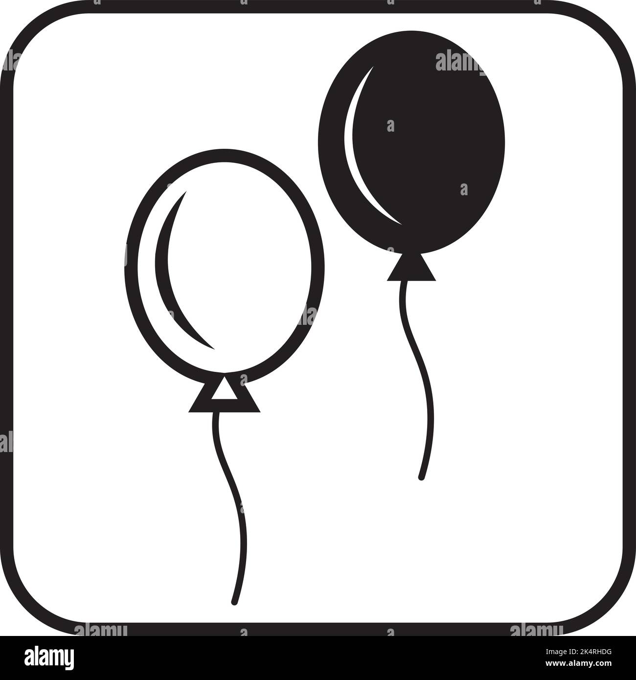 Schwarz-weiße Ballons, Illustration, Vektor auf weißem Hintergrund. Stock Vektor