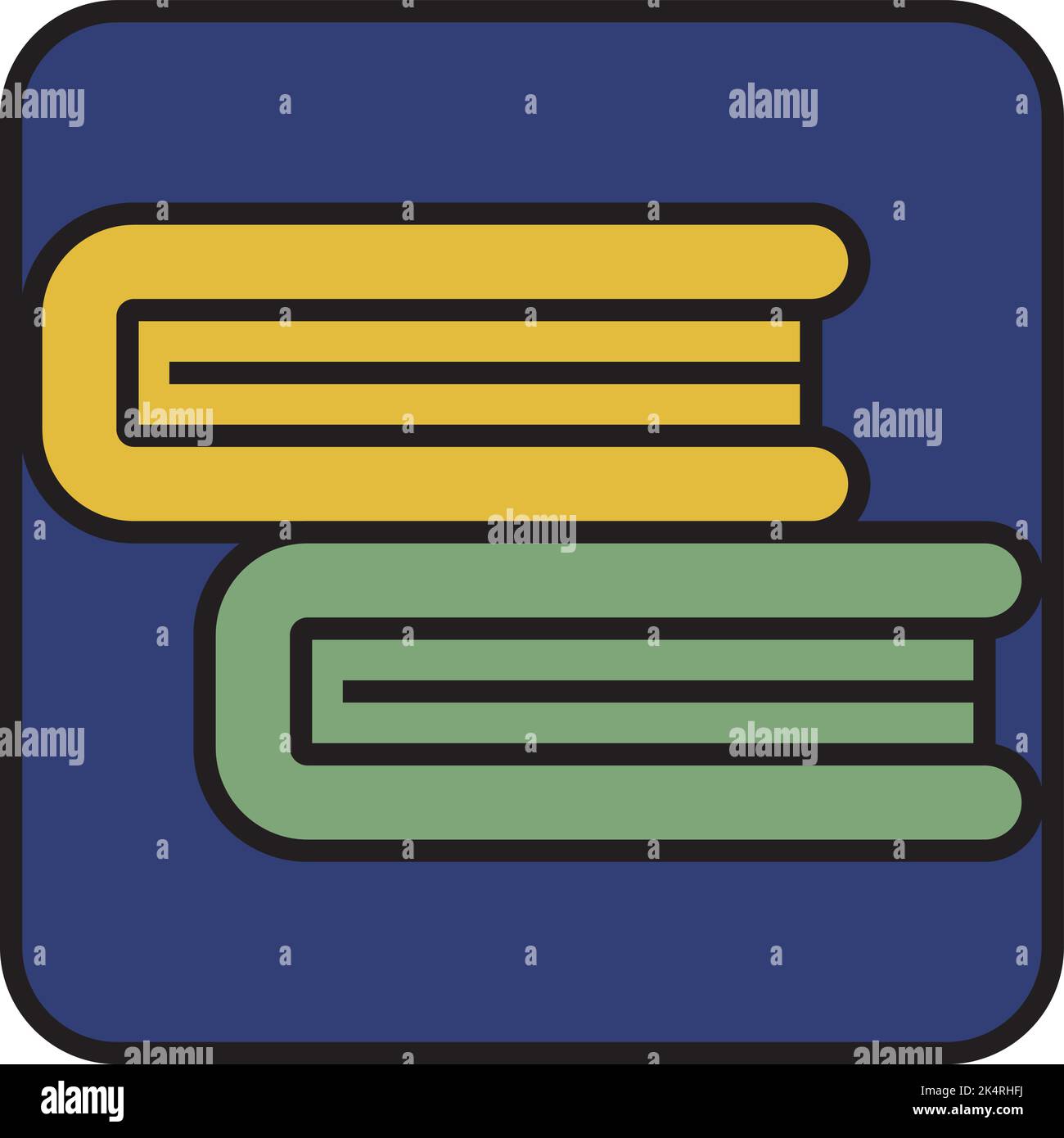 Studieren Sie Bücher, Illustration, Vektor auf weißem Hintergrund. Stock Vektor