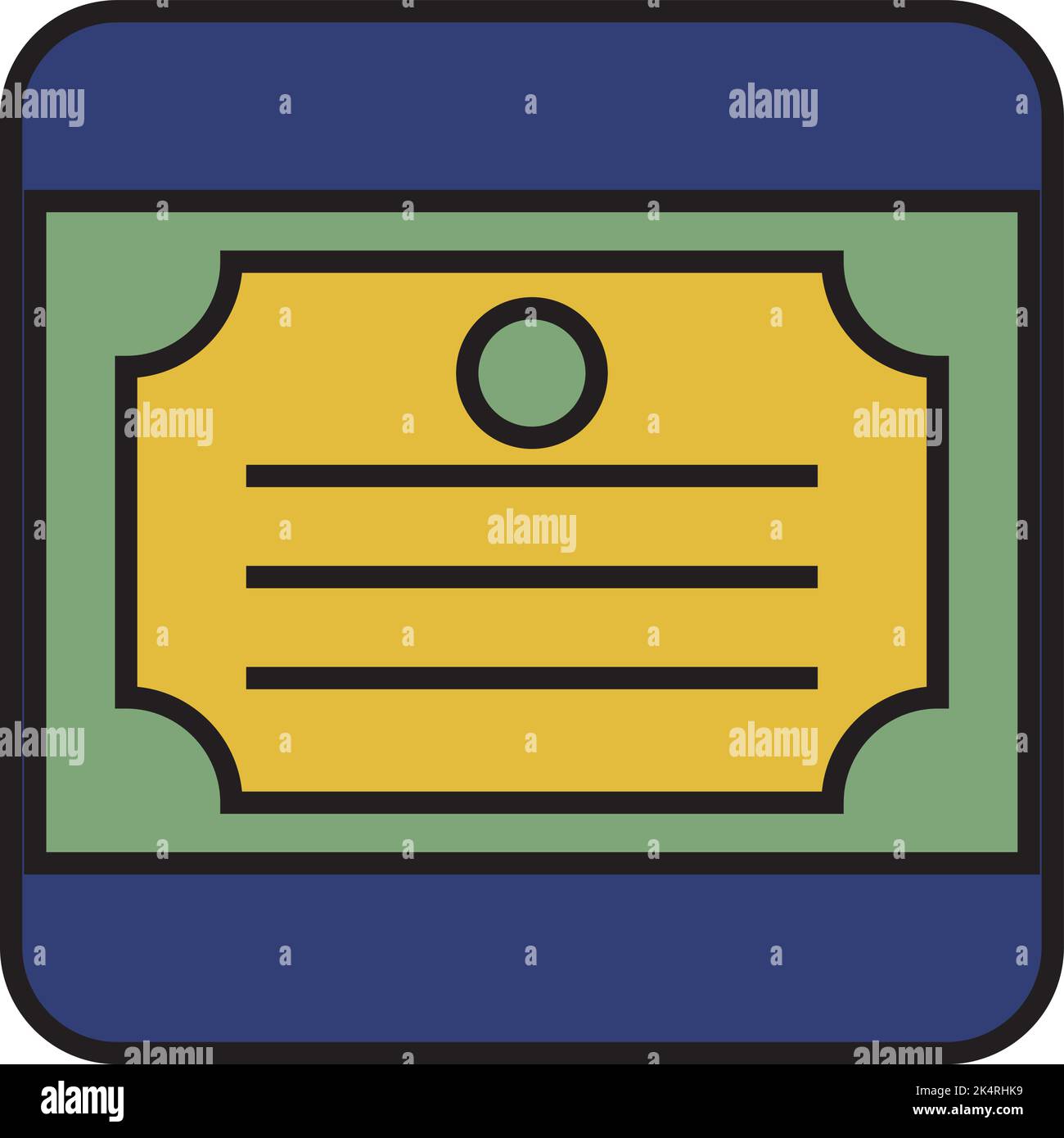 Bildungsdiplom, Illustration, Vektor auf weißem Hintergrund. Stock Vektor