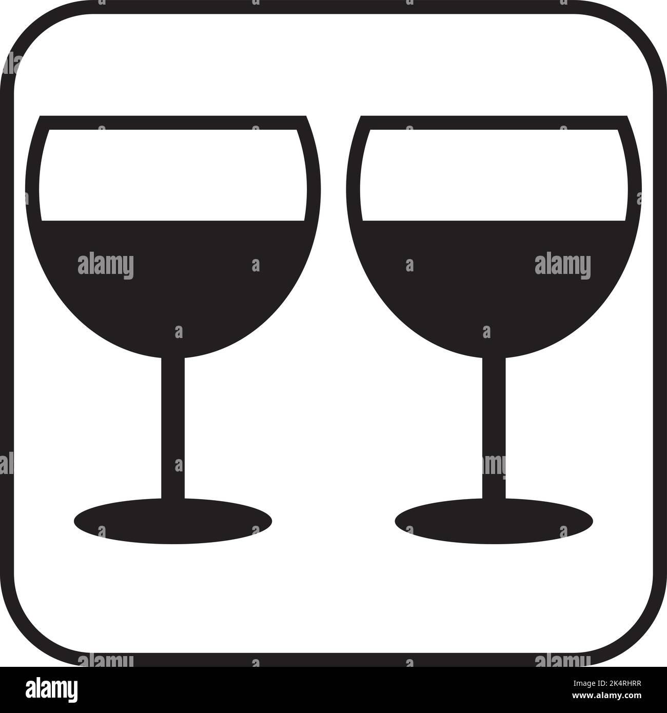 Zwei Gläser Rotwein, Illustration, Vektor auf weißem Hintergrund. Stock Vektor