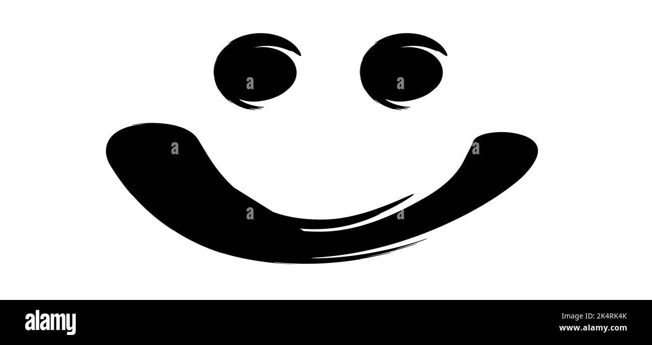 Cartoon Zeichnung Lächeln Gesicht. Vektor-Design, Inspiration, Motivation mit glücklichen Lächeln. Stockfoto