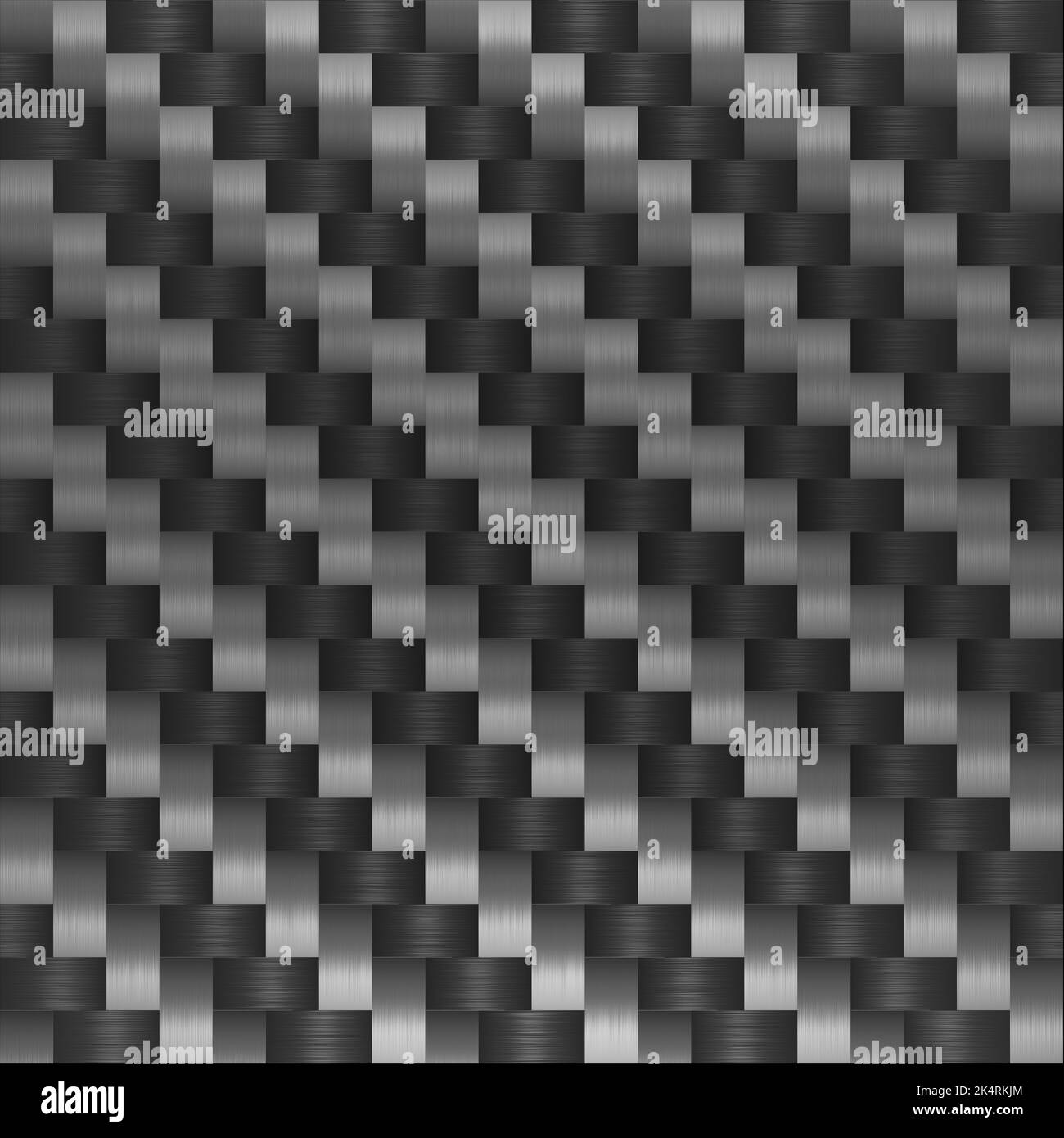 Gewebte Textur erinnert an Kohlefaser, 3D Rendering, 1x1 Stockfoto