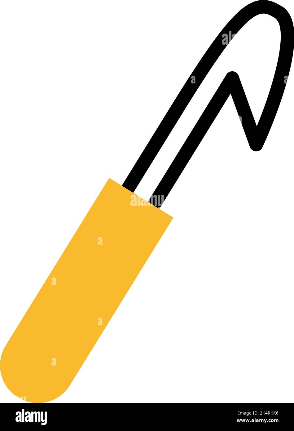 Gelbes Stoffhäkeln, Illustration, Vektor auf weißem Hintergrund. Stock Vektor