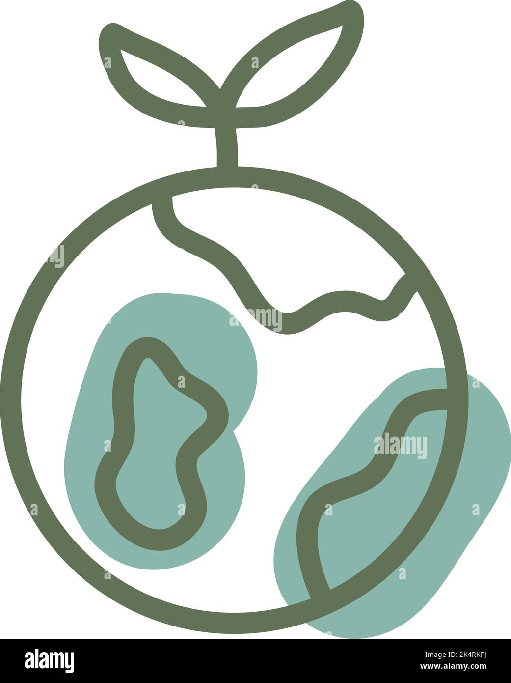 Grüner Planet, Illustration, Vektor auf weißem Hintergrund. Stock Vektor