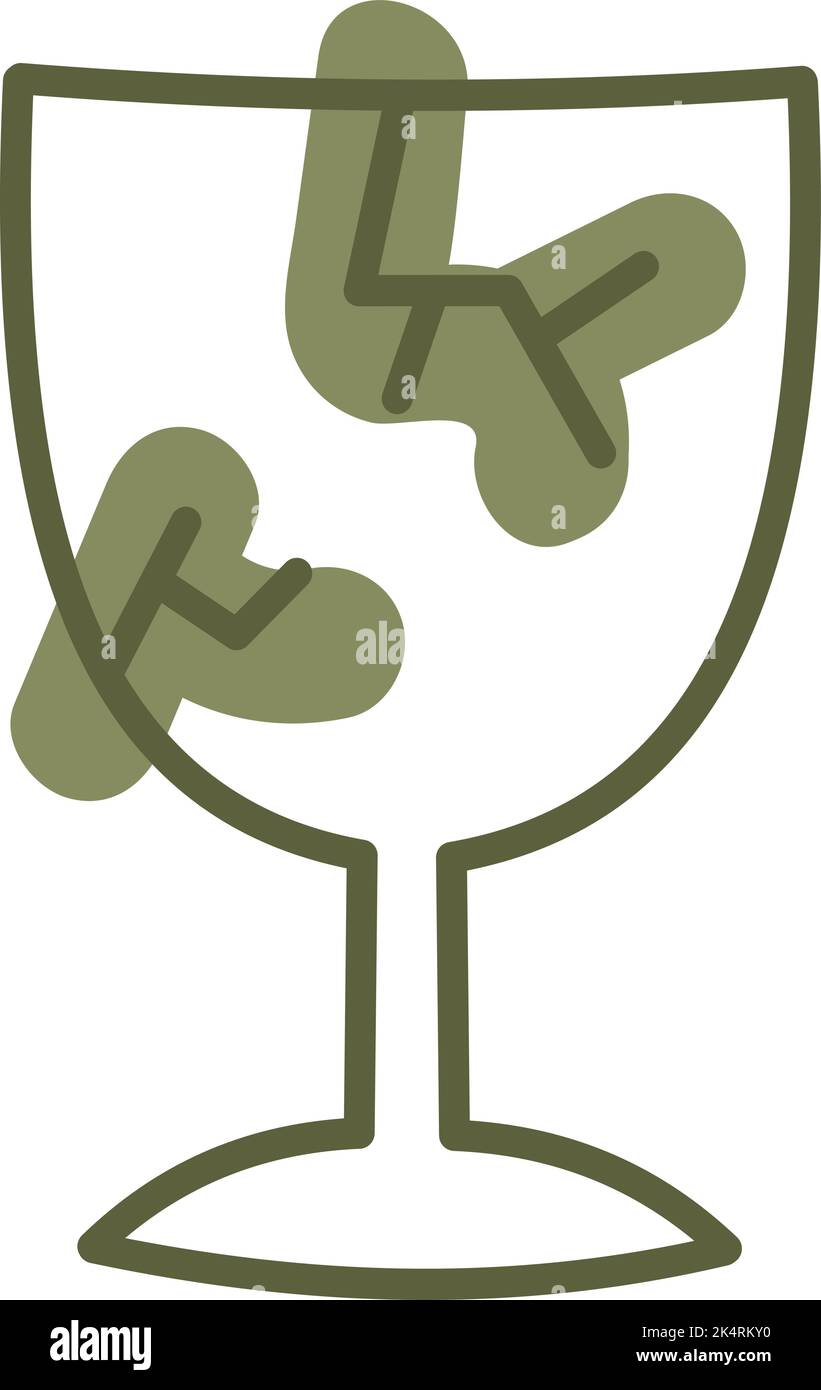 Gebrochenes Glas, Illustration, Vektor auf weißem Hintergrund. Stock Vektor