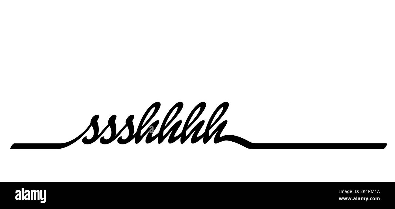 Stopp, Bitte sei ruhig-Symbol (psssst ). Forbad, Schweigen kein Sprechen oder kein Sprechen ( shhh ). Lustige Vektor flache Symbole Silhouette Silent Finger über Lippen o Stockfoto