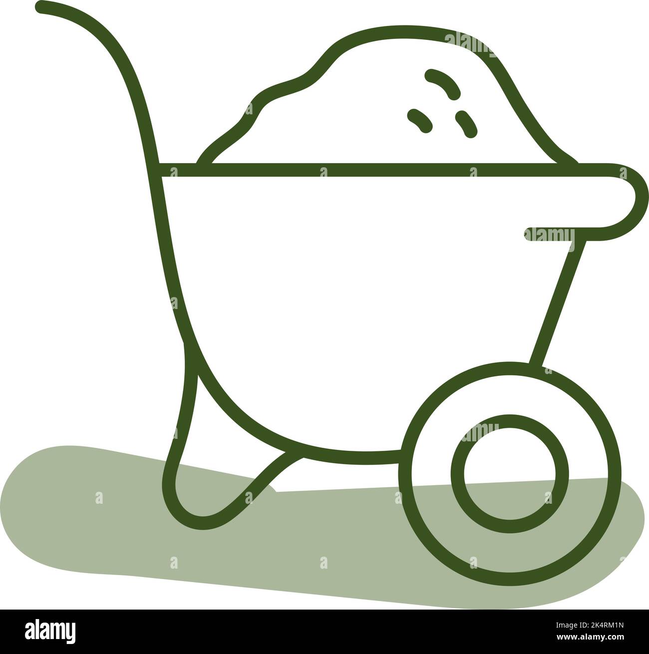 Gartenräder mit Schmutz, Illustration, Vektor auf weißem Hintergrund. Stock Vektor