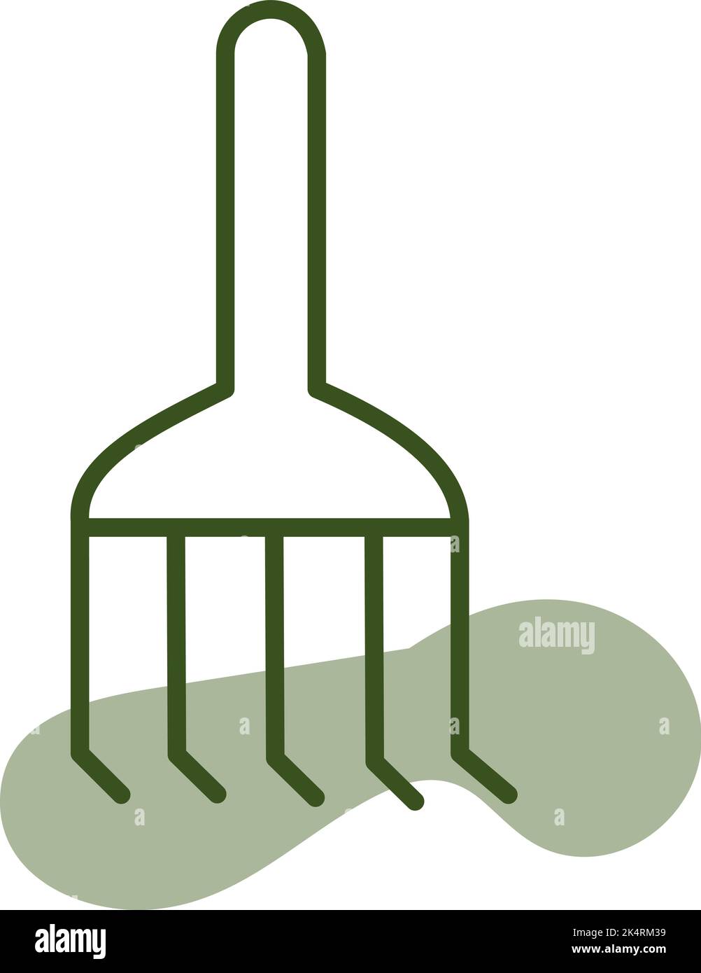 Gartenrechen, Illustration, Vektor auf weißem Hintergrund. Stock Vektor