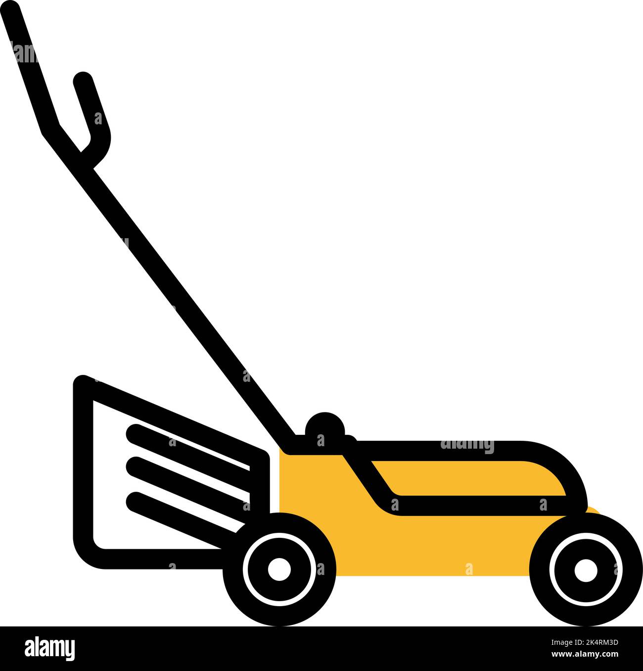 Rasenmäher, Illustration, Vektor auf weißem Hintergrund. Stock Vektor