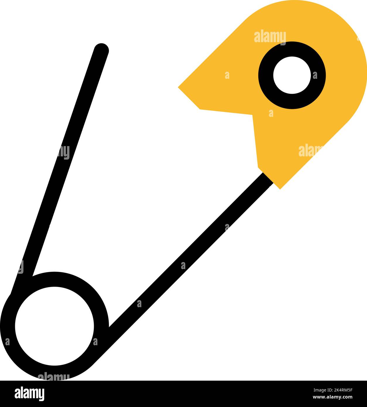 Fabric Pin, Illustration, Vektor auf weißem Hintergrund. Stock Vektor