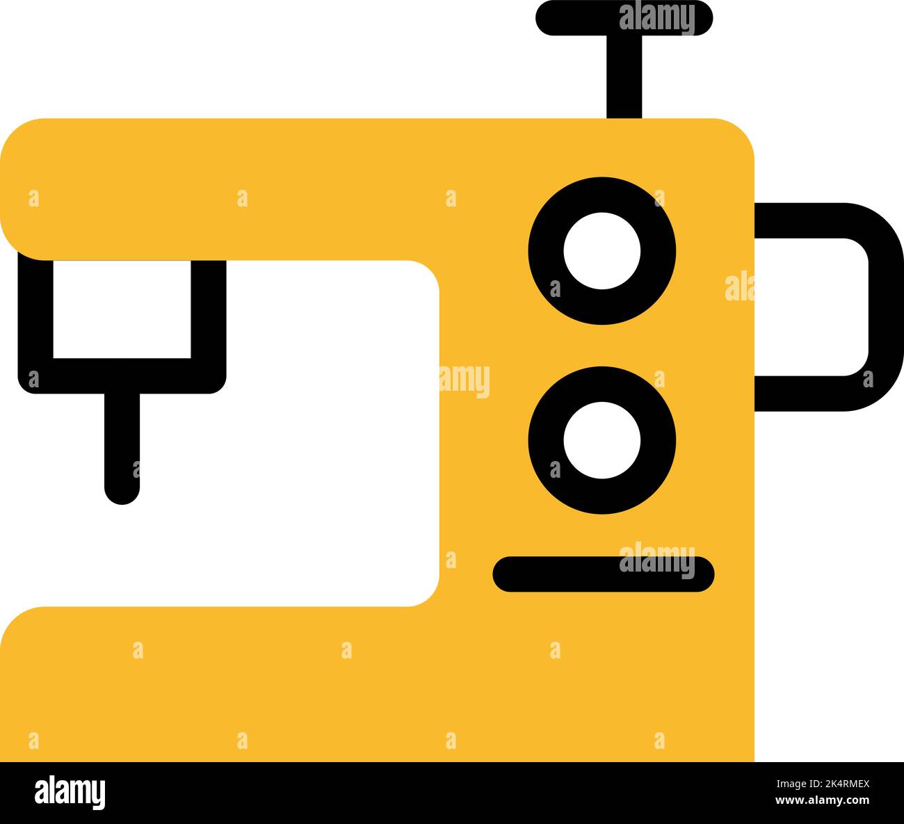 Stoffnähmaschine, Illustration, Vektor auf weißem Hintergrund. Stock Vektor