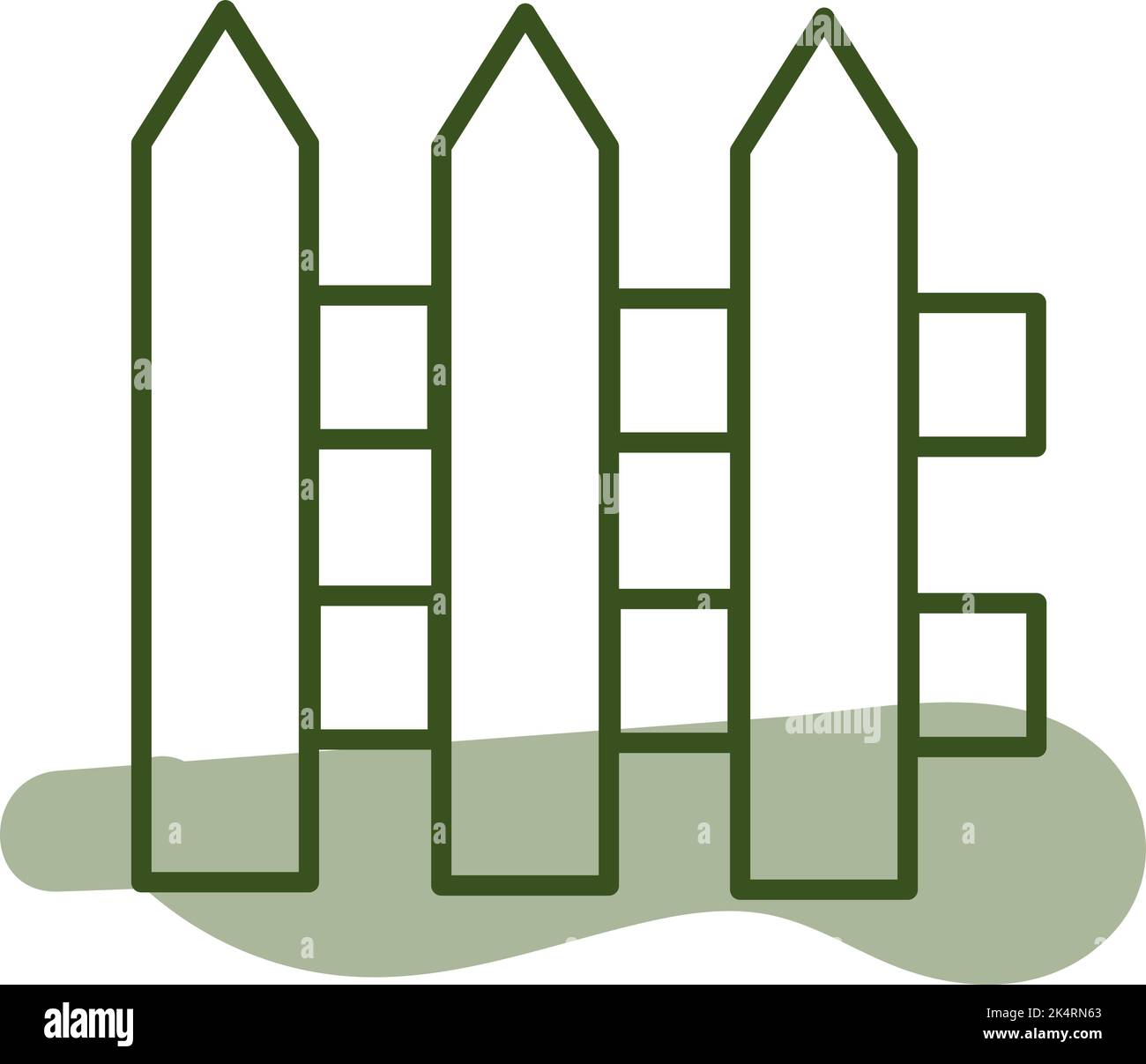 Gartenzaun, Illustration, Vektor auf weißem Hintergrund. Stock Vektor