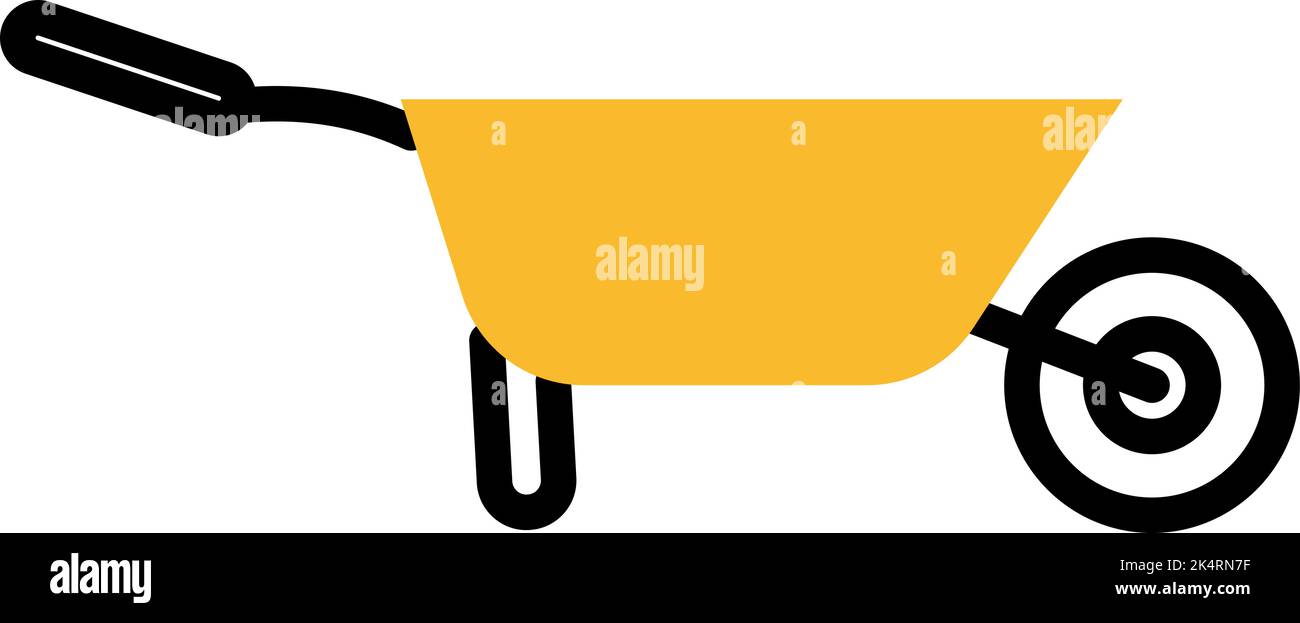 Garten Schubkarre, Illustration, Vektor auf weißem Hintergrund. Stock Vektor