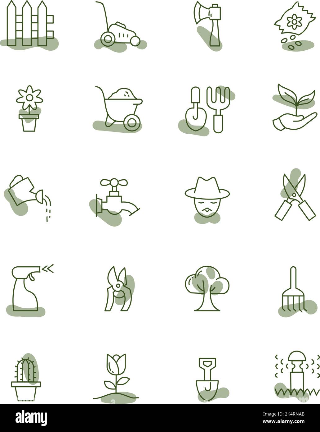 Home Gartenarbeit, Illustration, Vektor auf weißem Hintergrund. Stock Vektor