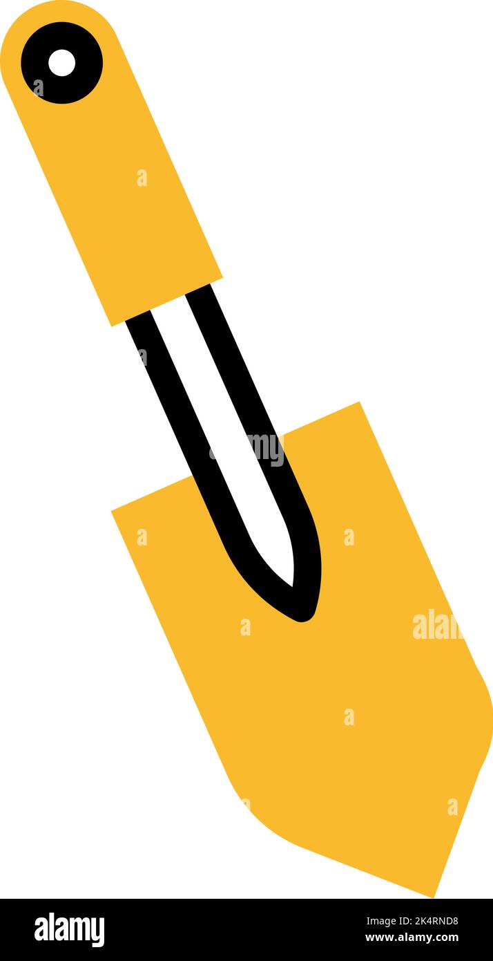 Gartenkelle, Illustration, Vektor auf weißem Hintergrund. Stock Vektor