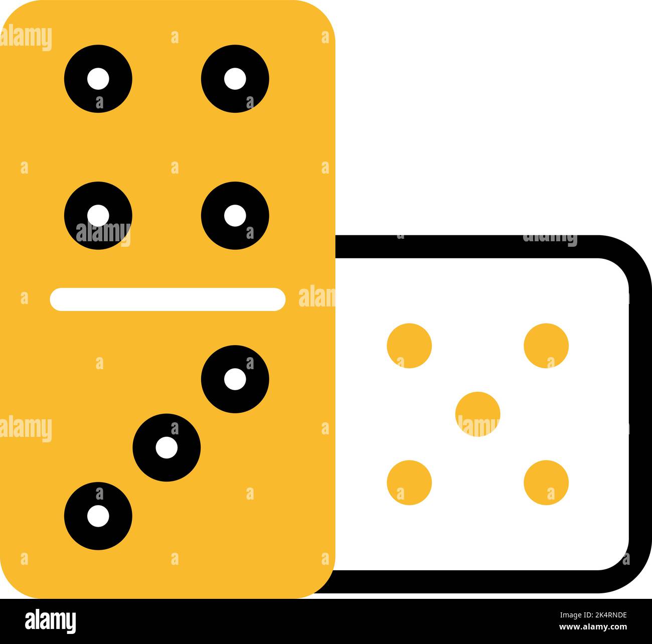 Domino-Spiel, Illustration, Vektor auf weißem Hintergrund. Stock Vektor