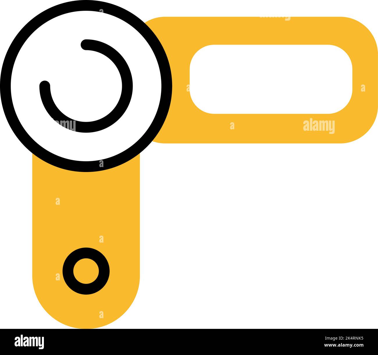 Videokamera, Illustration, Vektor auf weißem Hintergrund. Stock Vektor