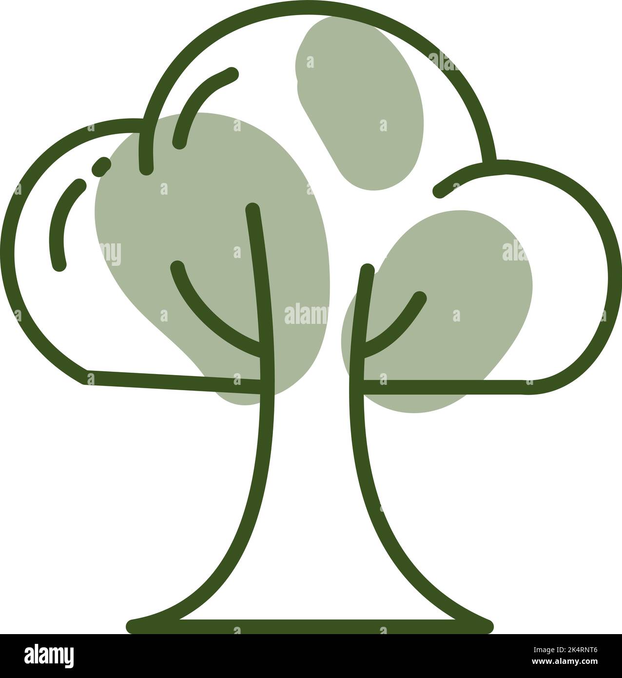 Hoher Gartenbaum, Illustration, Vektor auf weißem Hintergrund. Stock Vektor