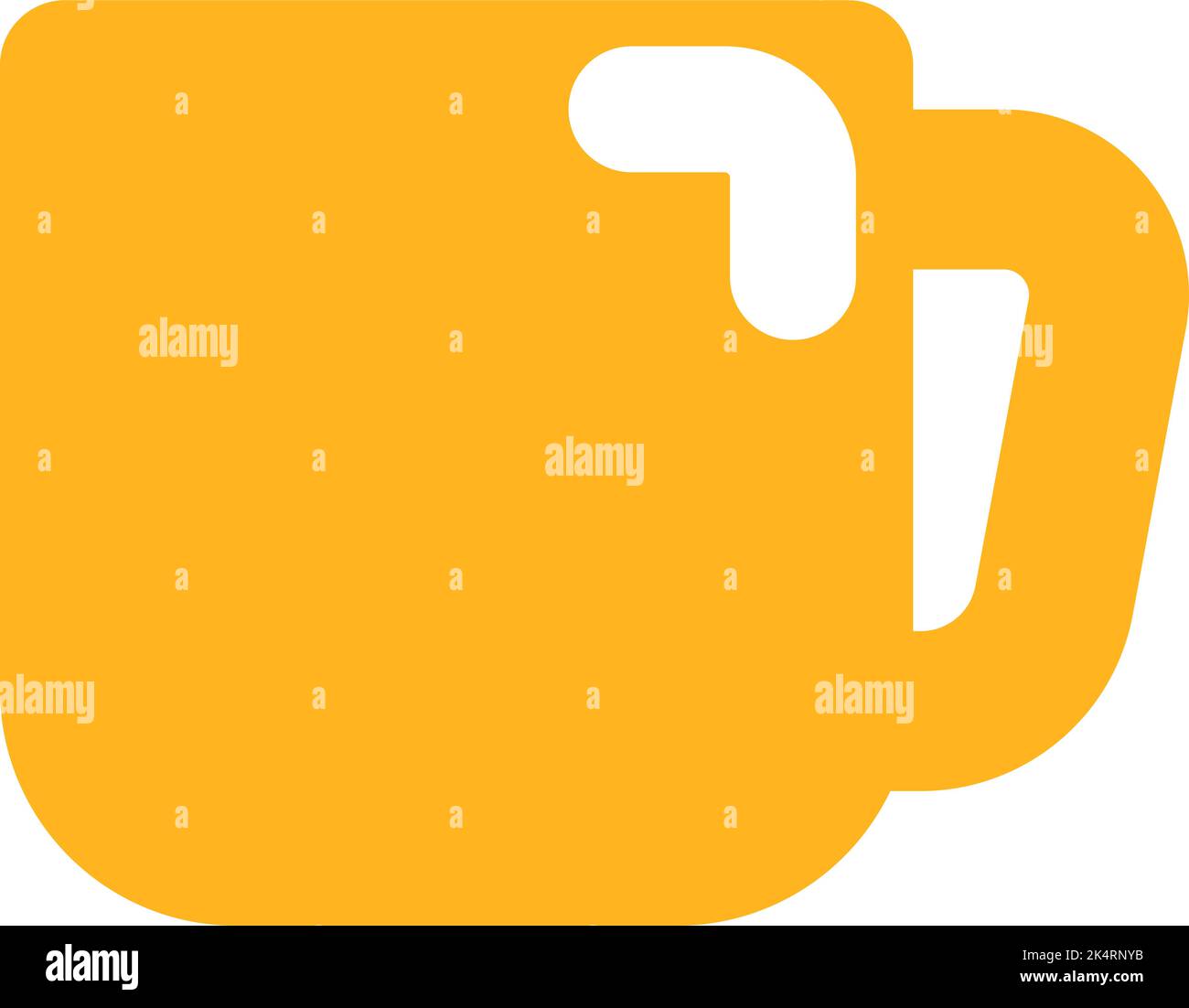 Gelbe Kaffeetasse, Illustration, Vektor auf weißem Hintergrund. Stock Vektor