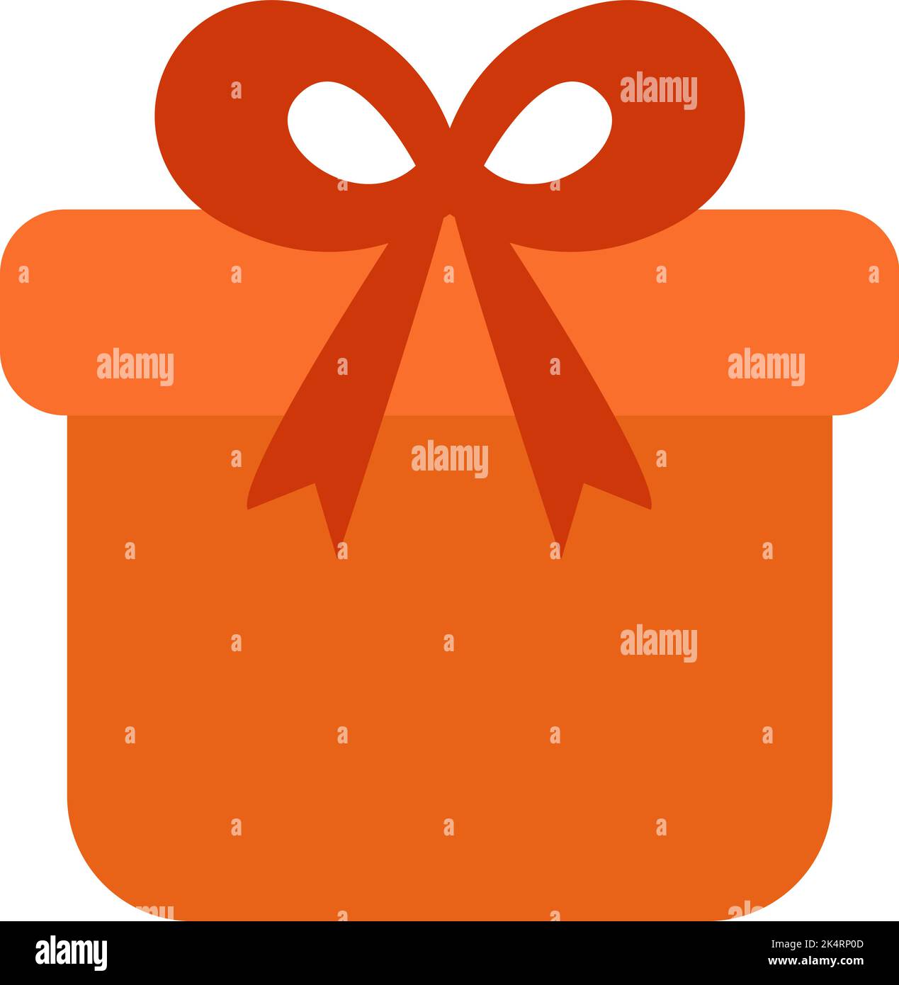 Helles Orange mit Bogen, Illustration, Vektor auf weißem Hintergrund. Stock Vektor