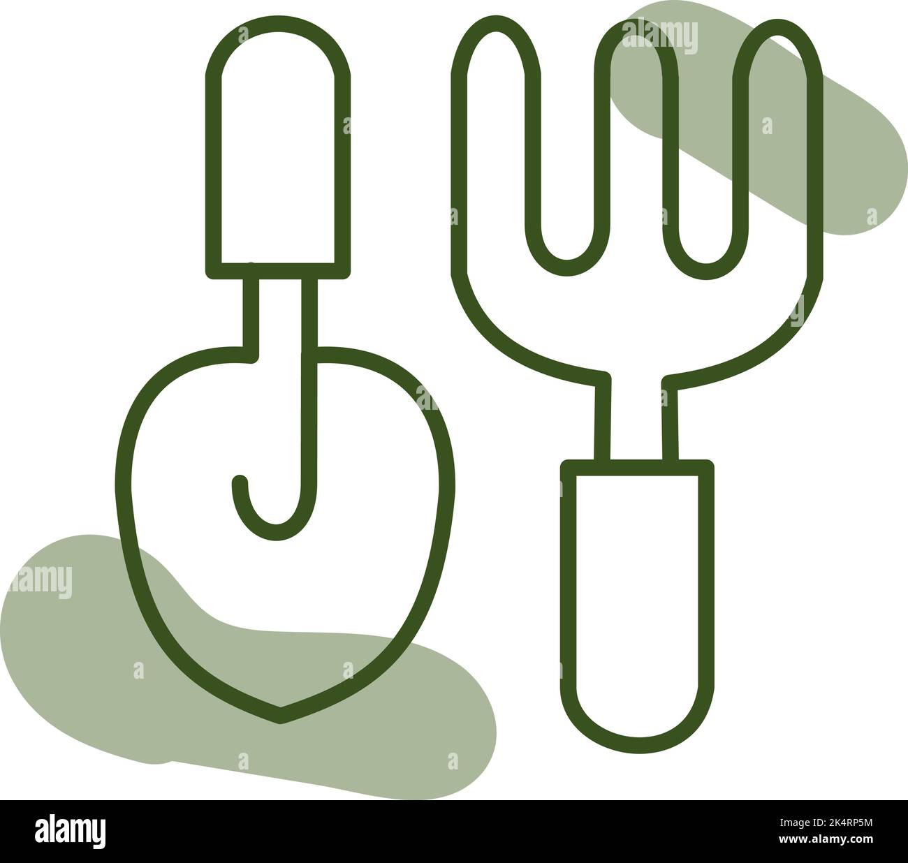 Gartengeräte, Illustration, Vektor auf weißem Hintergrund. Stock Vektor