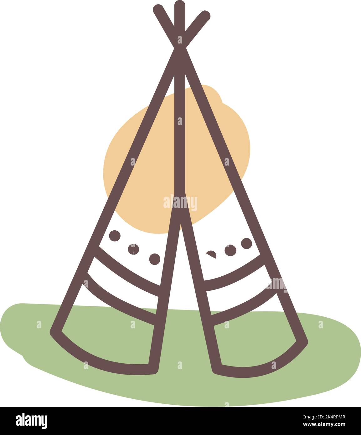 Kulturzelt, Illustration, Vektor auf weißem Hintergrund. Stock Vektor