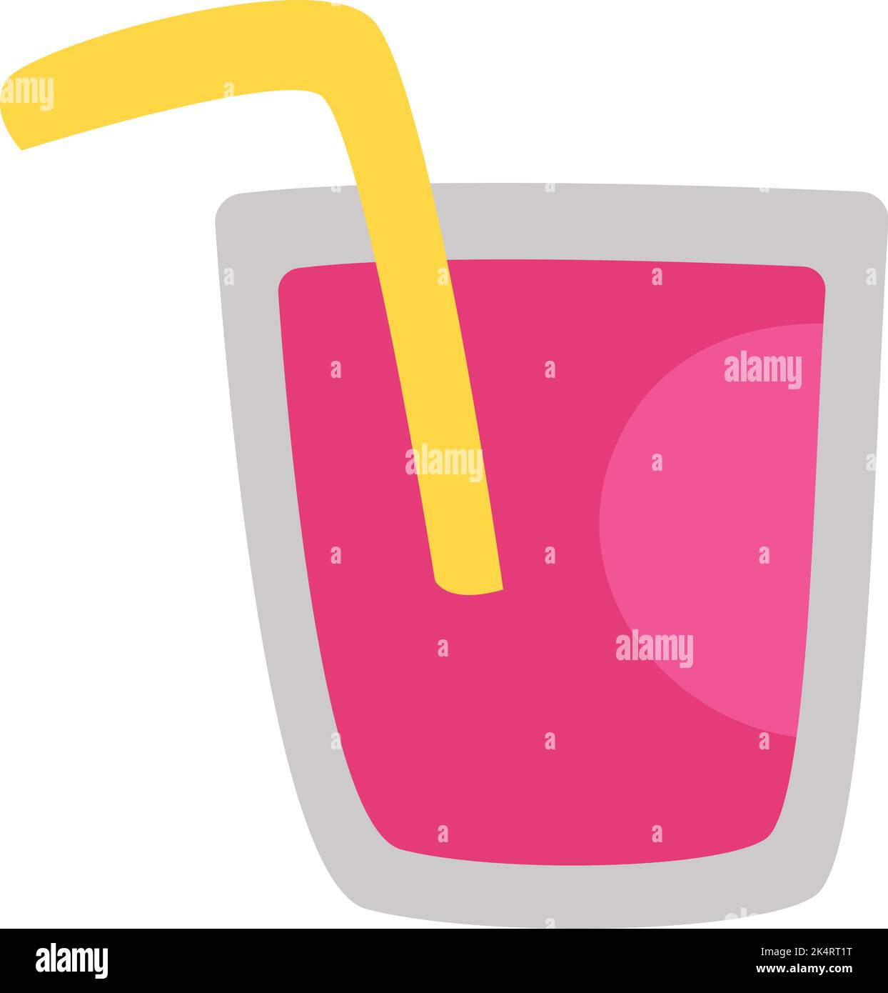 Pink Drink mit Stroh, Illustration, Vektor auf weißem Hintergrund. Stock Vektor