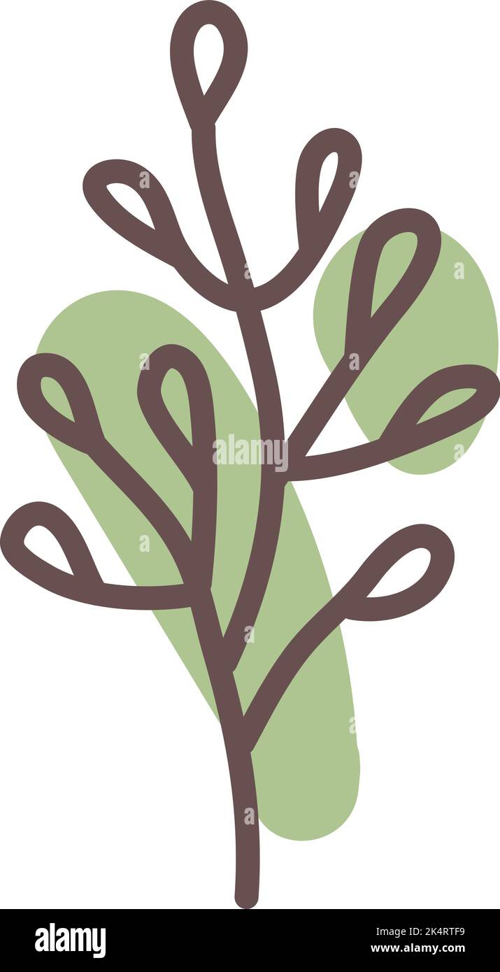 Baum mit kleinen Blättern, Illustration, Vektor auf weißem Hintergrund. Stock Vektor