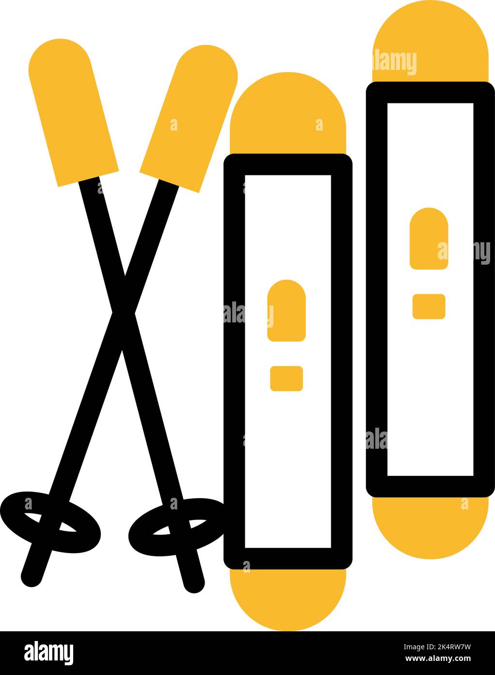 Skisport, Illustration, Vektor auf weißem Hintergrund. Stock Vektor