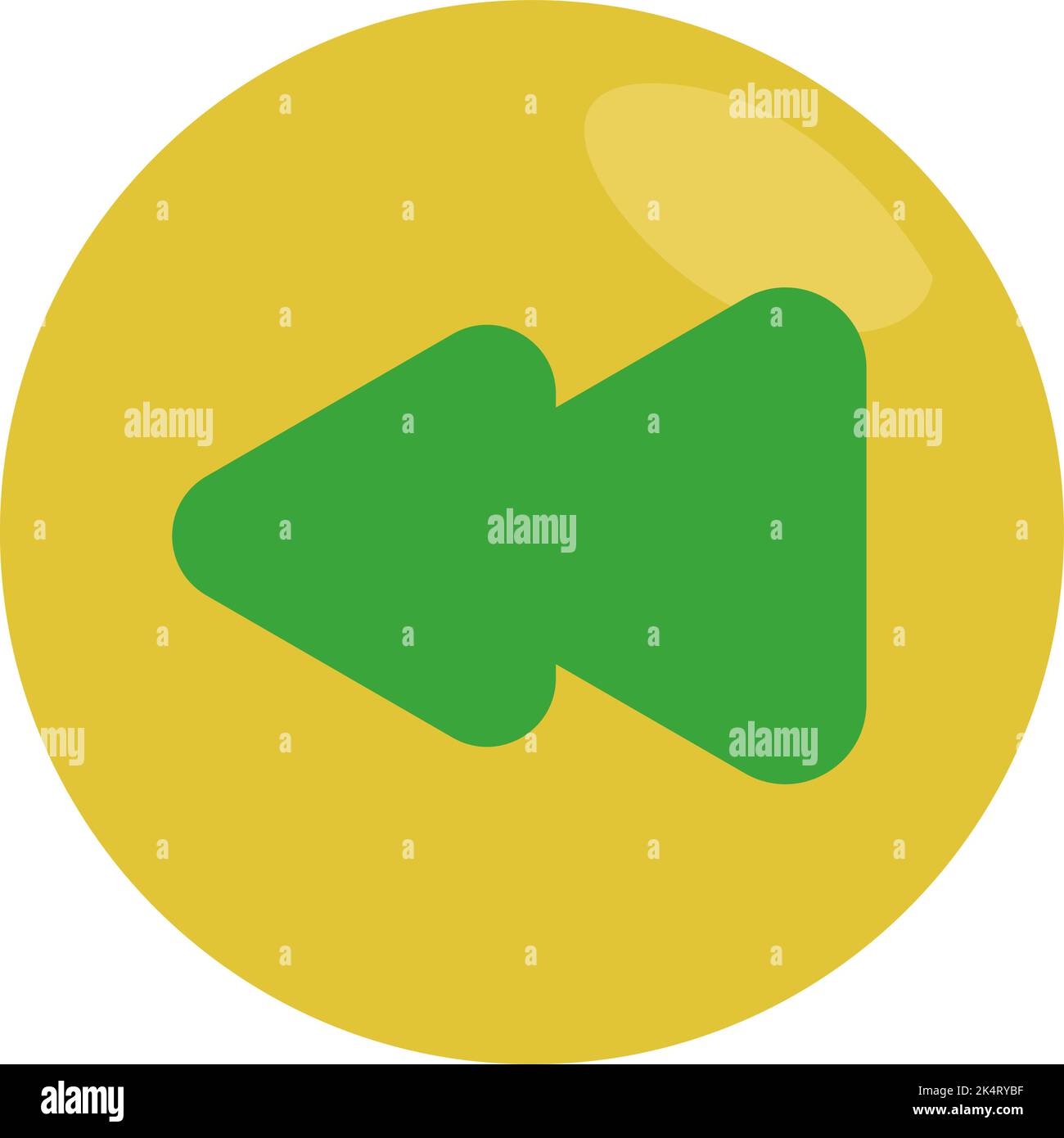 Rücklauf-Taste, Abbildung, Vektor auf weißem Hintergrund. Stock Vektor