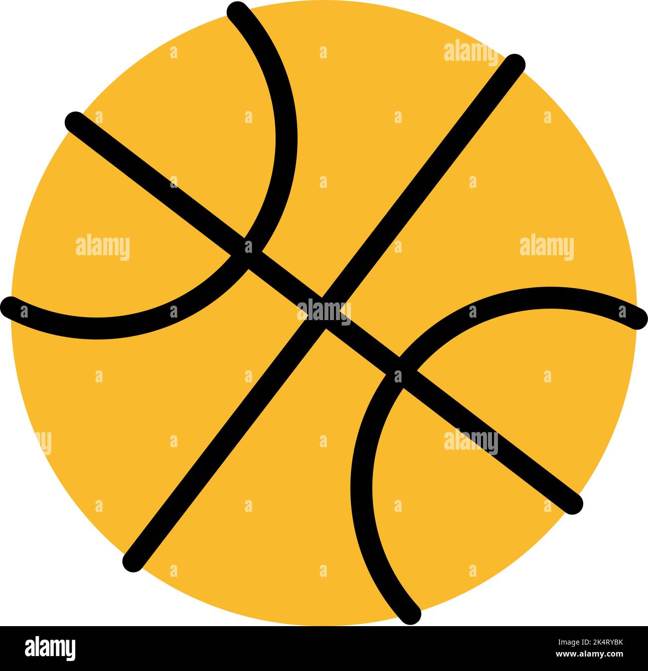 Schulbasketball, Illustration, Vektor auf weißem Hintergrund. Stock Vektor